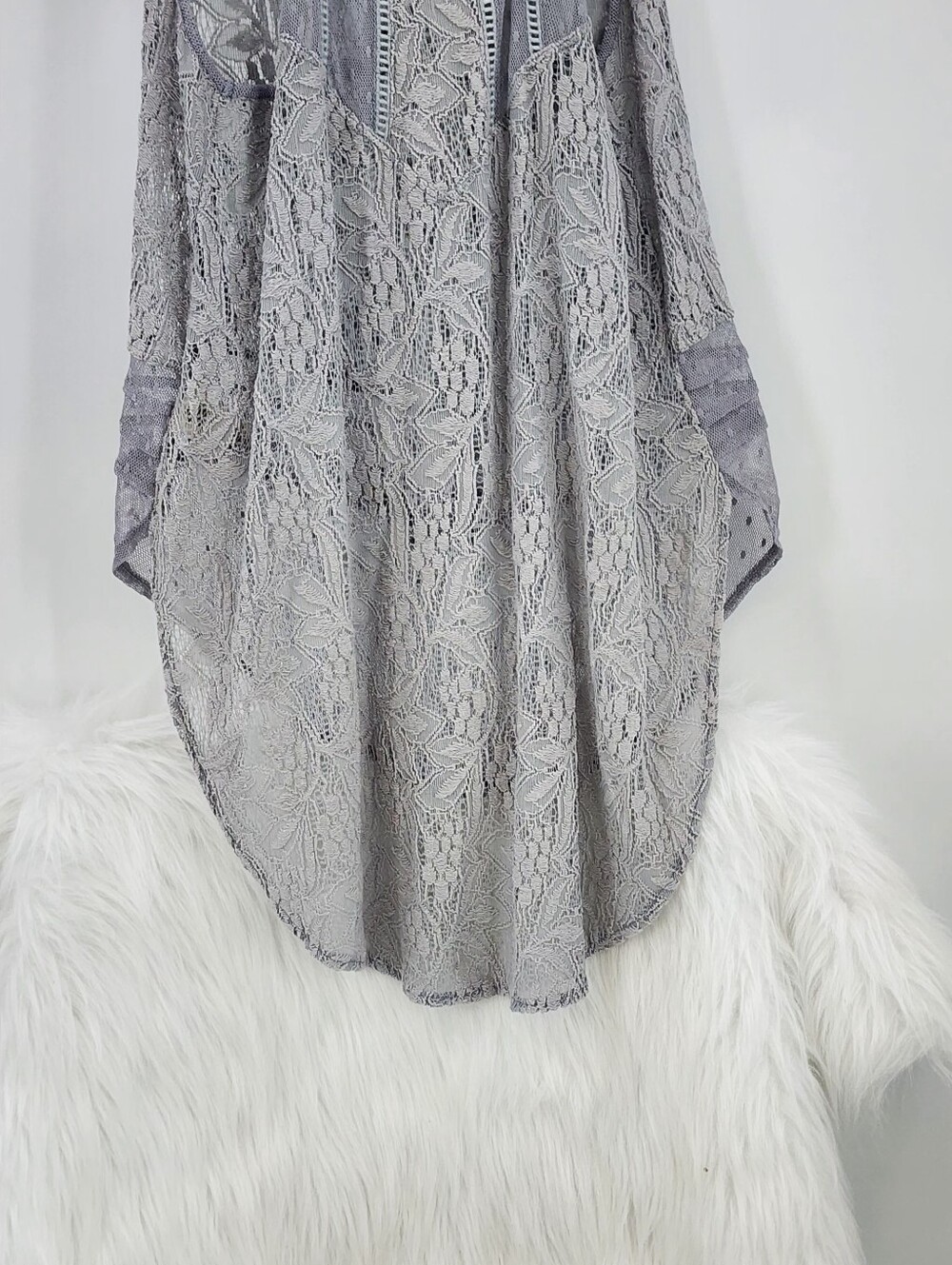 Free People Modern Dot Tank Top, Hi - Low Lace Tank, Size XS - Picture 8 of 11